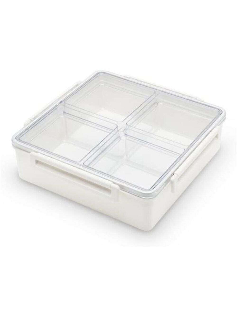 Snack Box 4 Compartment Airtight Serving Tray Portable Charcuterie Fruit Veggie